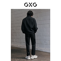 GXG男装 黑色衬衫式夹克胸前硅胶点缀简约时尚 春季