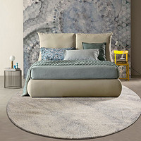 Dammi意大利品牌進口純羊毛客廳圓形地毯簡約北歐素色日系風