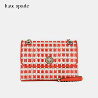 Kate Spade 奢侈品 女士编织配皮单肩斜跨链条包WKR00467 974 拼色