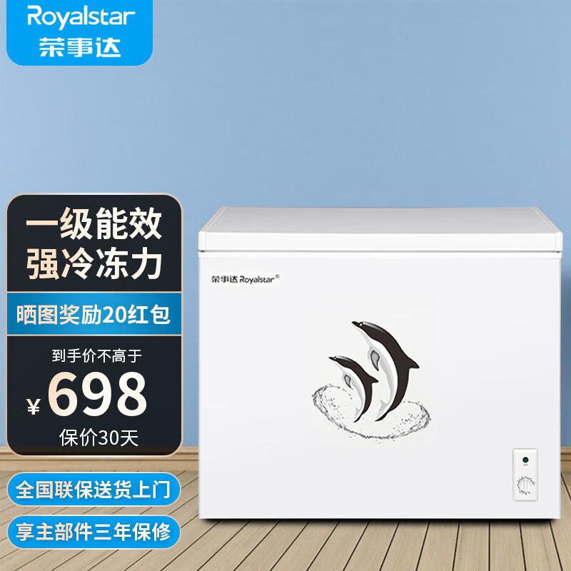 荣事达（Royalstar）小冰柜家用小型冷冻保鲜迷你冷藏商用卧式冷柜单用储母乳柜节能省电 【超高性价比 一级节能】228升单温