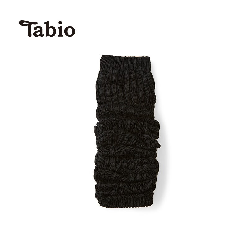 Tabio日本腿套女护腿袜套护膝保暖长袜子小腿堆堆袜过膝袜长筒袜 黑色 均码（长60cm）
