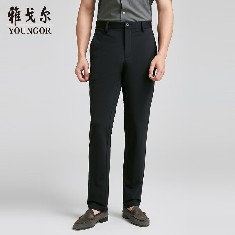 雅戈尔西裤男裤子男士2024春夏季青年男西裤 黑色 185/98A