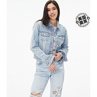 AÉROPOSTALE Aeropostale 女式轻洗牛仔 外套夹克女 轻洗 直发