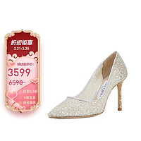 JIMMY CHOO 礼物女士银色尖头高跟鞋 ROMY 85 BBR 010 SILVER SILVER 37.5