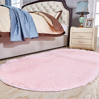 KAYE 加厚地毯日式长毛床边毯客厅茶几卧室飘窗毯防滑垫子少女可爱地毯 粉色 70x160 cm