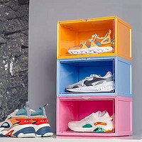GOTO鞋子收纳盒透明折叠鞋柜亚克力AJ鞋盒侧开球鞋包包手办展示柜