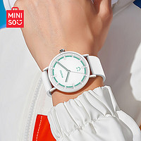 名创优品（MINISO）女士手表潮流时尚超薄手表硅胶石英表款腕表 3021-白色