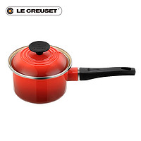 酷彩（Le Creuset）【无盒秒杀，只退不换】法国珐琅锅铸铁汤锅焖蒸炖煮通用 珐琅钢单柄汤锅红色 14cm