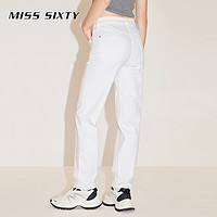MISS SIXTY 2024春季新款牛仔裤女白色复古直筒裤百搭休闲显瘦通勤