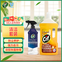 Cif 晶杰 专业地板养护清洁剂洋甘菊香1000ml*1 强力除霉剂435ml*1