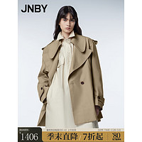 江南布衣（JNBY）风衣女宽松系带A型5N9911560 253/茶卡其 XS