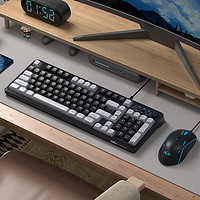 MageGee GK980 机械手感键盘鼠标 98键拼色RGB背光键盘 办公游戏键鼠套装 电脑笔记本键盘鼠标套装 灰黑色
