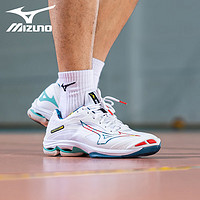 Mizuno 美津濃 專業排球鞋男女款減震室內外高端排球鞋Z8 白摩洛哥藍 Z7 38.5碼