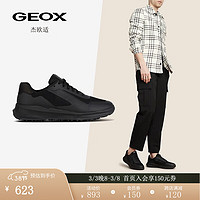 GEOX 杰欧适 秋季男鞋舒适圆头日常简约时尚休闲鞋U3536A 黑色C9999 39