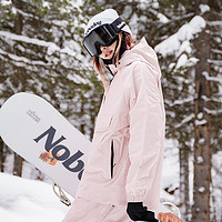 NOBADAY 23单双板女款滑雪服套装专业防水防风粉色宽松滑雪衣女裤