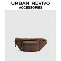URBAN REVIVO2024春季男士可调节充棉绗缝腰包UAMB40007 深咖棕