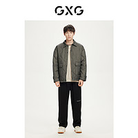 GXG奥莱 22年冬季纯色简约舒适保暖翻领短款羽绒服男