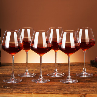 88VIP：青苹果 勃艮第冷切口红酒杯6只家用奢华创意水晶玻璃葡萄高脚杯
