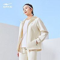 ERKE 鴻星爾克 外套女2024春秋女款戶外跑步防風運動服夾克女裝上衣