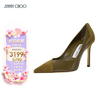 JIMMY CHOO 女士軍綠色尖頭高跟鞋 CASS 95 SPT 222 CAPER GREEN