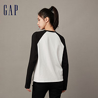 Gap 盖璞 女装早春LOGO纯棉亲肤宽松长袖T恤运动洋气高级休闲上衣836111