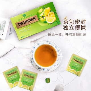 TWININGS 川宁 英国进口川宁柠檬水果绿茶茶包25片果香味蜂蜜袋泡茶叶