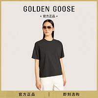 Golden Goose【亚洲限定版型】女装 24年春夏新款字母LOGO棉质圆领套头休闲T恤 黑色 XXS码(155/80A)