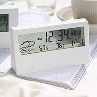 创意LED闹钟 温湿度卧室气象钟桌面简约数字钟静