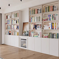 OPPEIN 欧派 书柜置物柜家用书柜全屋定制书房柜子一整墙组合书桌家具官方