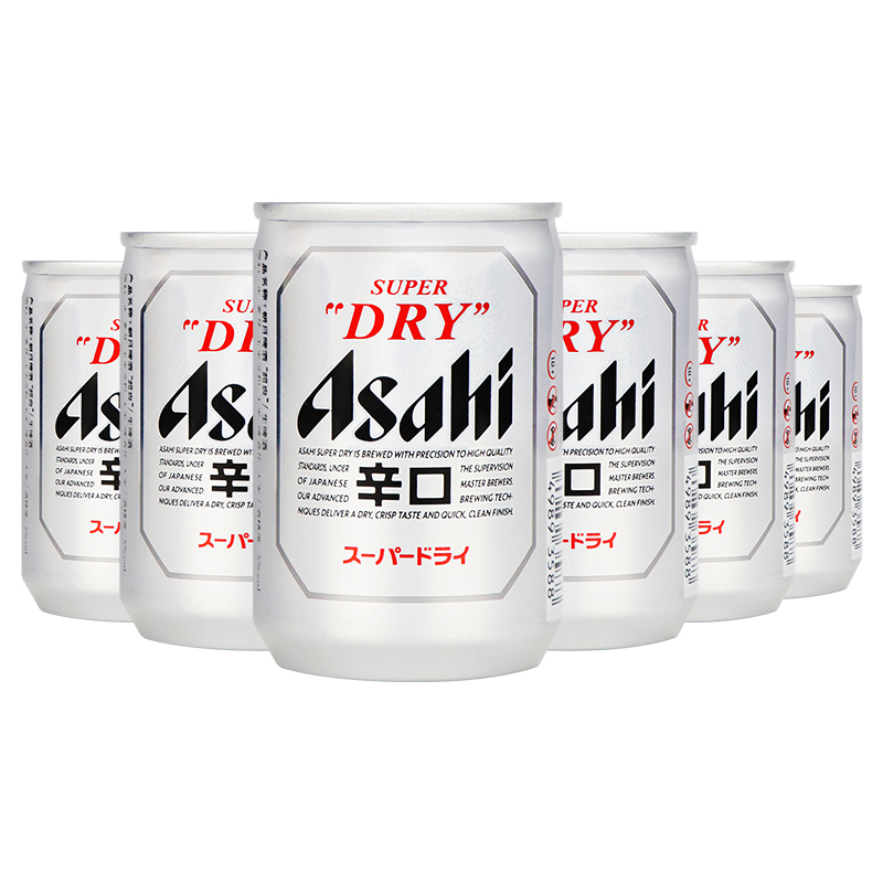 Asahi 朝日啤酒 新日期日本麒麟朝日啤酒135ml小罐超爽生啤酒迷你一口罐百亿24罐