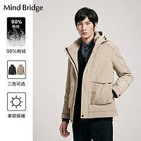 MindBridge 男装羽绒服2022短款鸭绒连帽冬季保暖厚外套