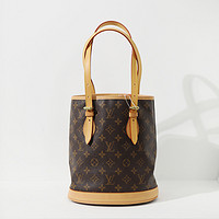 LOUIS VUITTON 中古95新LV/路易威登老花水桶包手提/双肩包/植鞣革更新