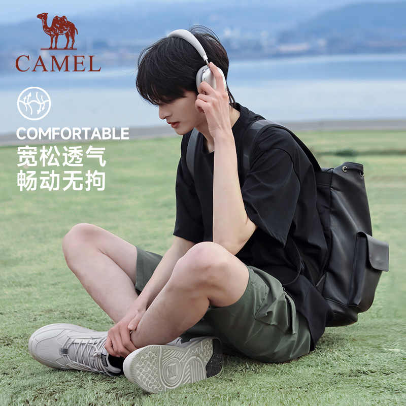 骆驼 CAMEL运动工装裤短裤男女速干2024夏季机能风宽松直筒休闲五分裤