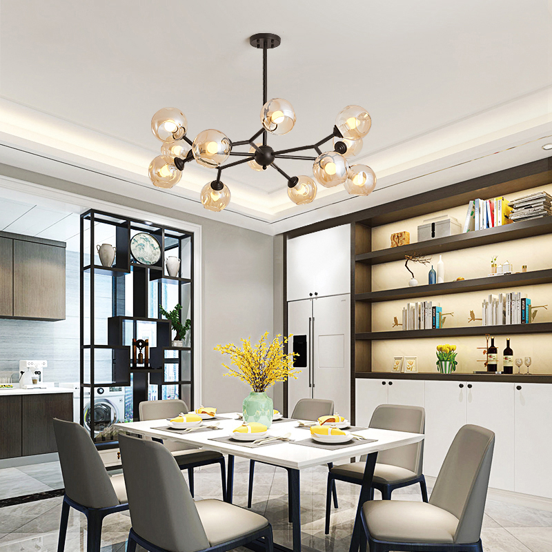 箭牌轻奢吊灯客厅灯后现代简约分子灯卧室餐厅灯家用个性创意灯具