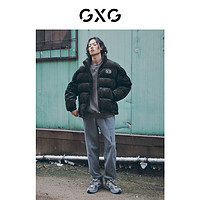 GXG奥莱 22年男装双色老花图案立领棉服夹克复古潮流保暖冬季
