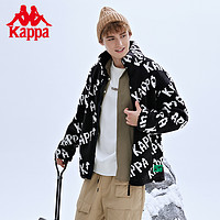 Kappa卡帕羊羔绒男女满印泰迪毛绒立领夹克防寒开衫外套