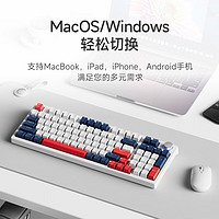 acer 宏碁 機械鍵盤 有線/無線/藍牙三模鍵盤 type-c充電 白藍茶軸 OKB970 OKB970白藍拼色 茶軸