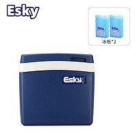 Esky 爱斯基 27L蓝盖车载家用外卖保温箱冷藏箱 便携户外小冰箱保鲜箱附2冰板