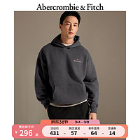 Abercrombie & Fitch 男装女装款 24春美式复古Logo宽松连帽卫衣356741-1 深灰色 XL (180/116A)
