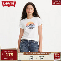 Levi's李维斯24春季女士短袖T恤时尚印花休闲复古简约百搭 白色 17369-2706 L