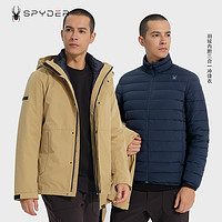 SPYDER蜘蛛羽绒三合一冲锋衣冬户外防水鹅绒登山服外套男23MF249M