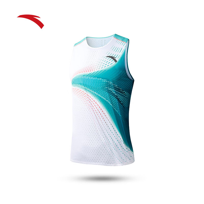 ANTA安踏跑步无袖透气背心男士专业马拉松t恤比赛训练竞速跑步上衣 L(男175)