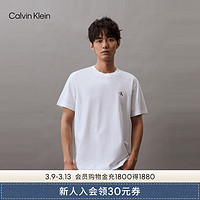 Calvin Klein Jeans24春夏男士休闲通勤字母印花舒适宽松短袖T恤J325573 YAF-月光白 L