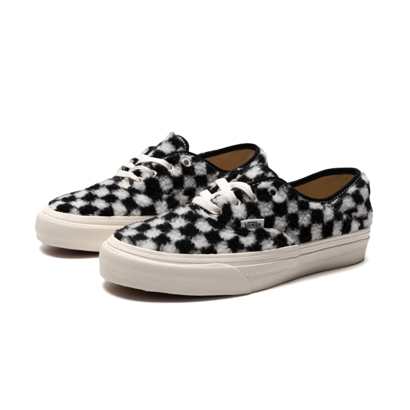 VANS 范斯 黑白棋盘格低帮毛毛板鞋