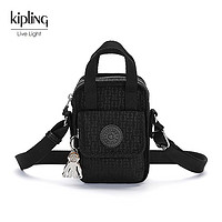 kipling 凯普林 男女款新款轻便小巧出街小包斜挎包手机包|DALYA 黑底字母K浮雕印花