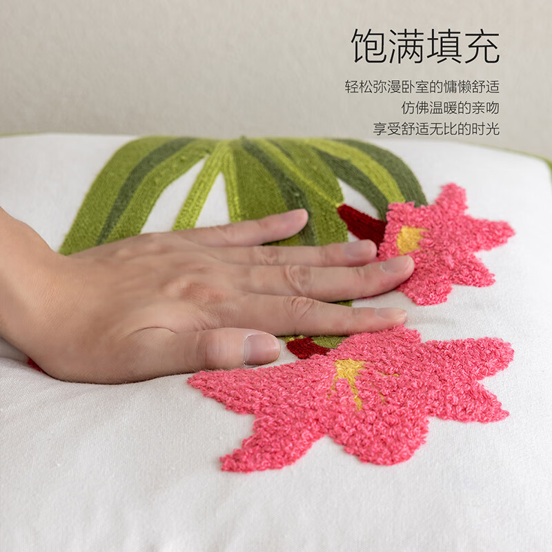 水星家纺床上用品花语刺绣靠垫 花语刺绣靠垫(兰花) 45cm×45cm