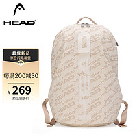 海德（HEAD）牛仔布双肩包学生书包背包男女15.6英寸电脑包 米白