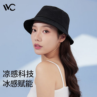 VVC 渔夫帽新品春夏季防晒遮阳帽女黑色防晒帽情侣款帽子 黑色