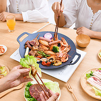 日本麦饭石烤盘韩式户外露营不粘烧烤盘家用烤肉电磁炉卡式炉煎盘