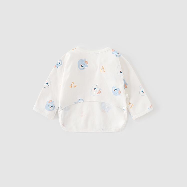 四季款婴幼儿衣服0-3个月男女宝宝家居服半背衣偏开上衣2件装